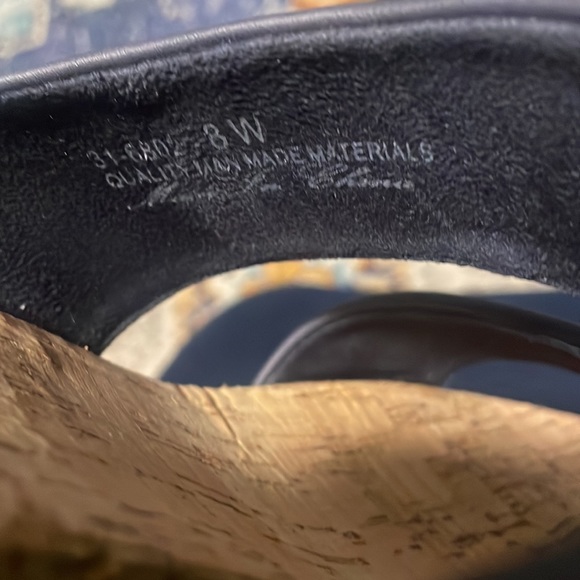 easy street - Maryann Women’s Black Slip-On Wedge Sandals | Size 8W - Picture 12 of 12